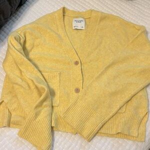 NEW Abercrombie & Fitch Yellow Cardigan